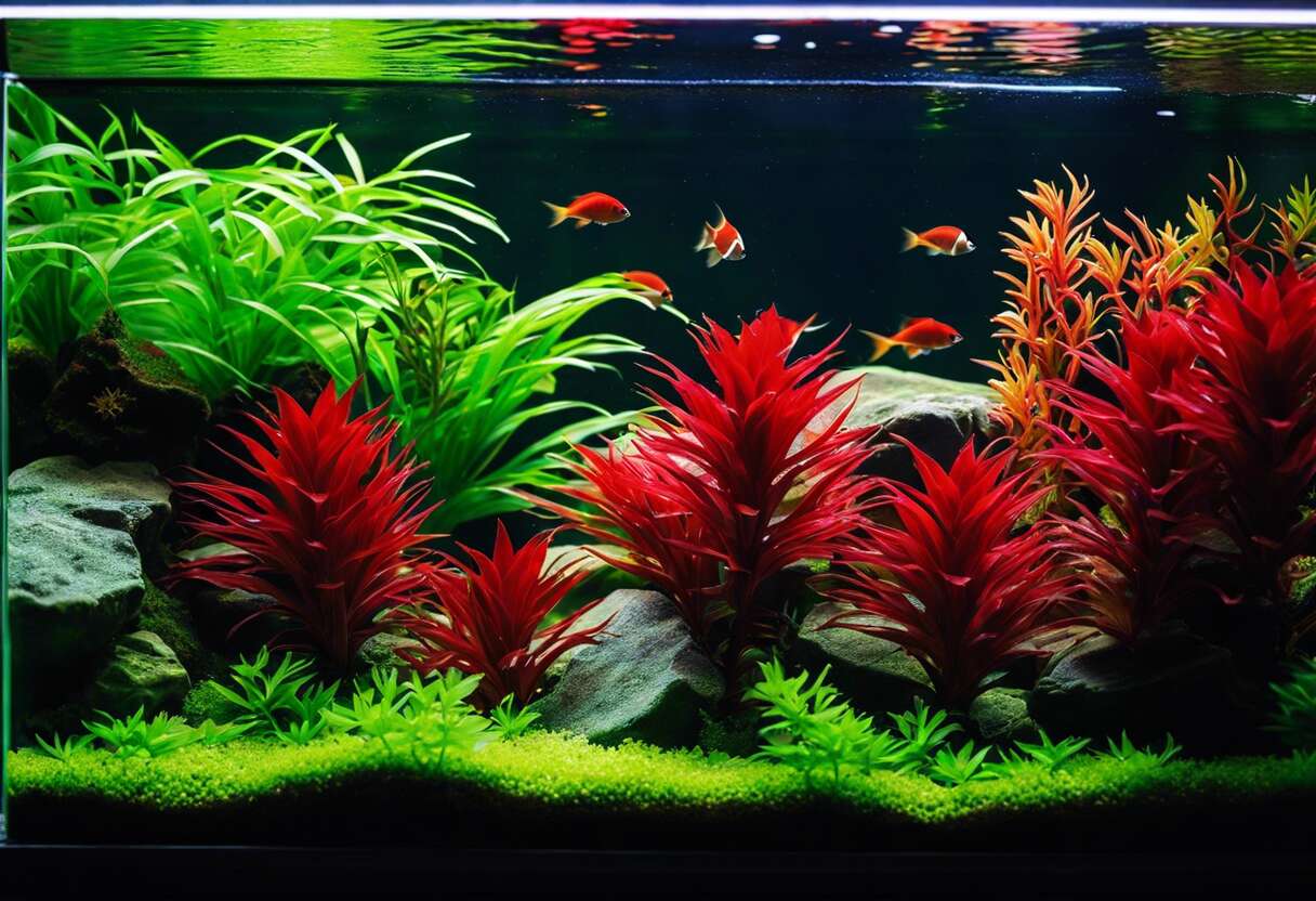 Techniques de mise en place : intégrer harmonieusement les plantes rouges dans votre paysage aquatique